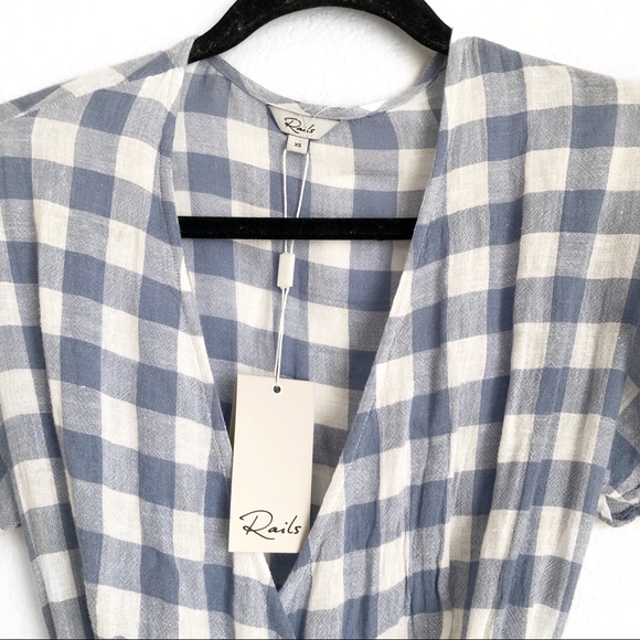 NWT Rails gingham checkered wrap dress - Picture 3 of 4